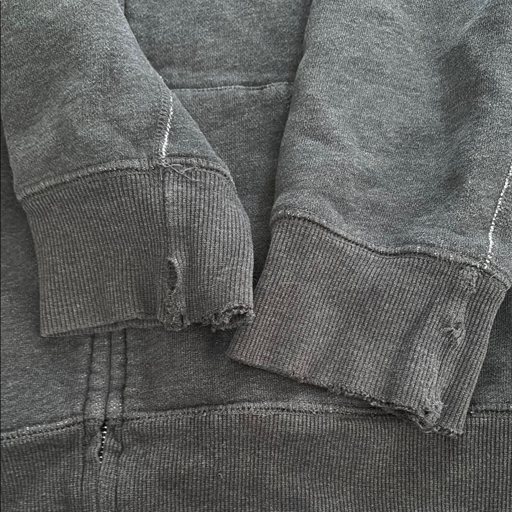 TNA distressed Charcoal Gray Zip-Up Hoodie - Picture 3 of 4